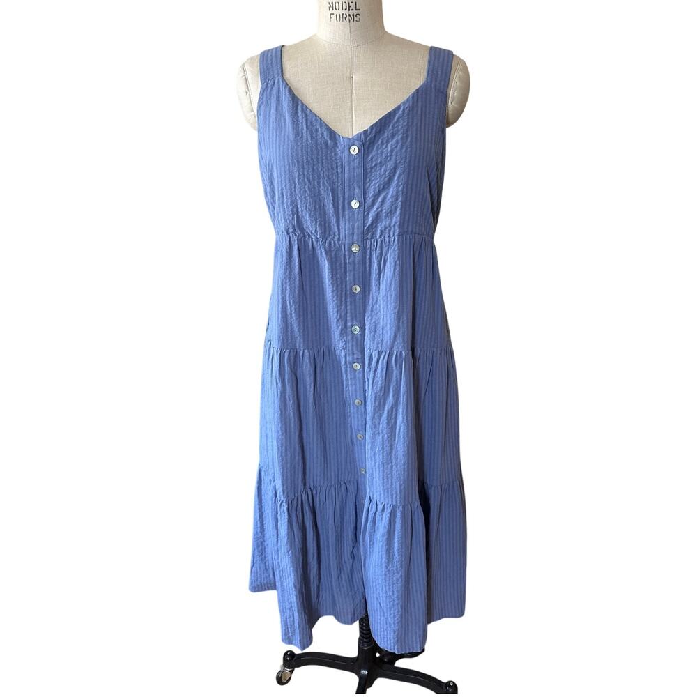 hem & thread Boutique Midi Sundress in Blue Size Large New